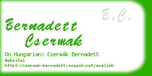 bernadett csermak business card